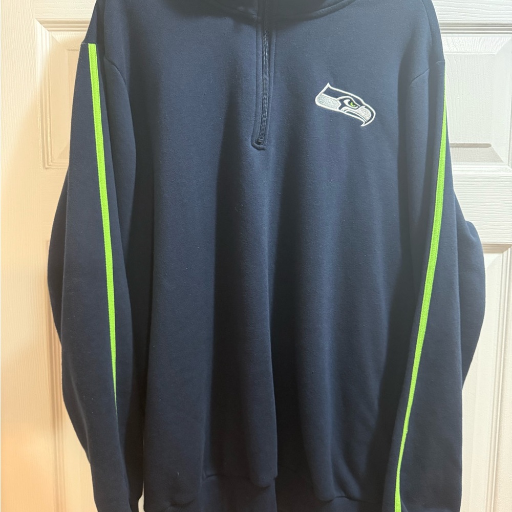 2XL - NFL Navy Zip-Up Sweater with Lime Accents